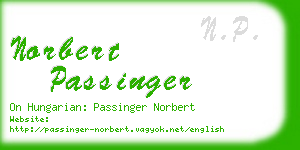 norbert passinger business card
